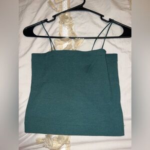 Dark Green American Eagle Cropped Tank Top